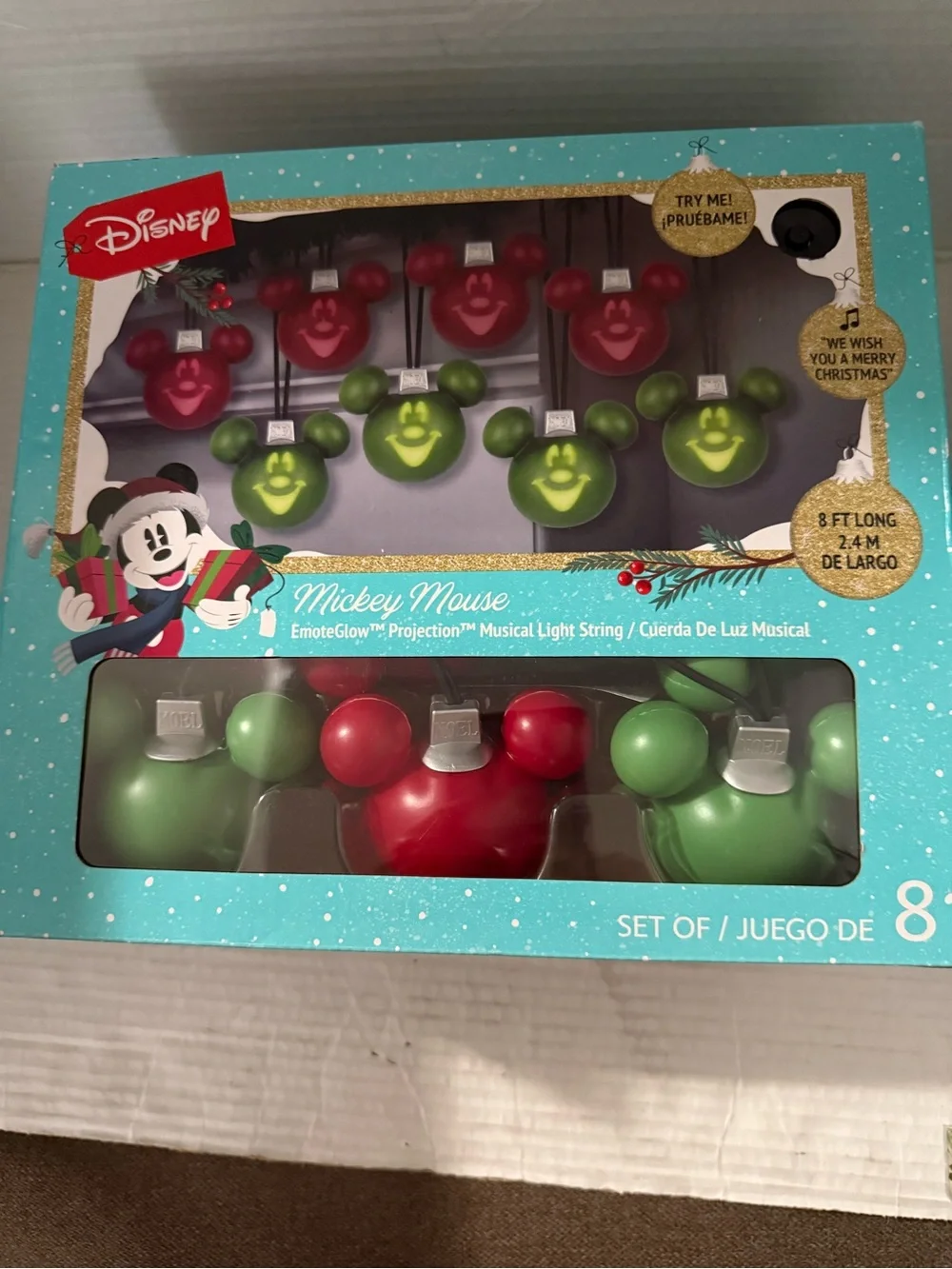 Walt Disney Mickey Mouse Gemmy EmoteGlow Singing Musical String Light Set Lot 2